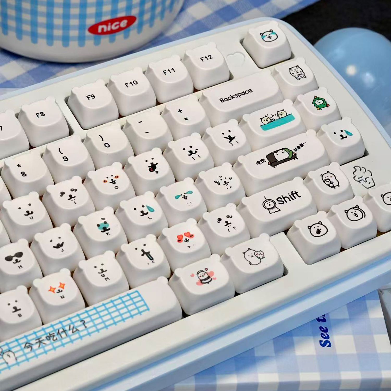 Gaming Accessories In Japan - Kawaii Cartoon Joke Bear PBT Keycap