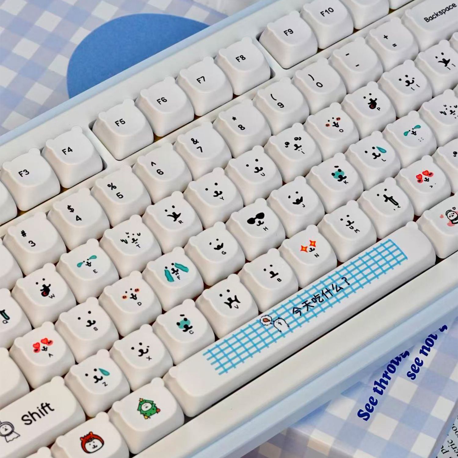Kawaii Cartoon Joke Bear PBT K - Gaming Accessories In Japan 评论和价格