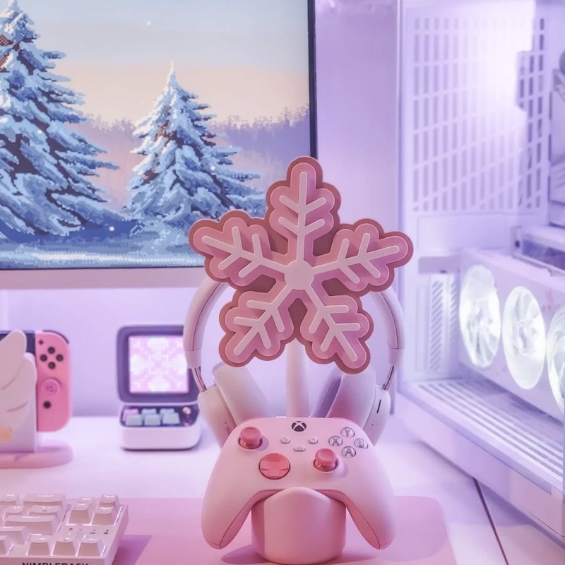Snowflake Headphone Stand 3D P - Gaming Accessories Rack 评论和价格
